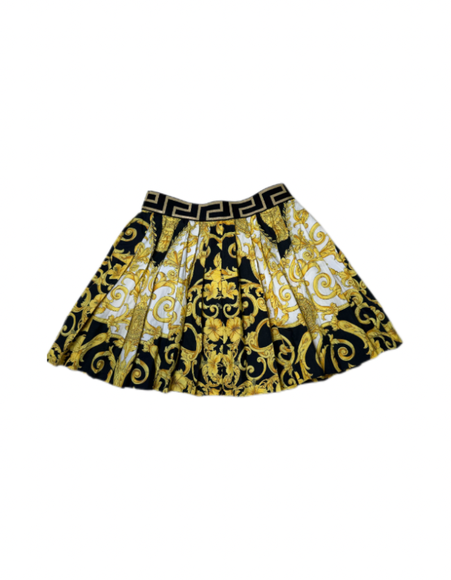Young Versace Baroque Pleated Skirt