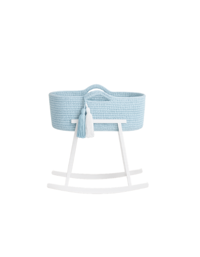 Blue Almonds Handmade Crochet Moses Basket